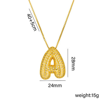 Letter Text Number Titanium Steel 18K Gold Plated Necklaces