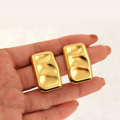 1 Pair Simple Style Geometric Irregular Stainless Steel Ear Studs