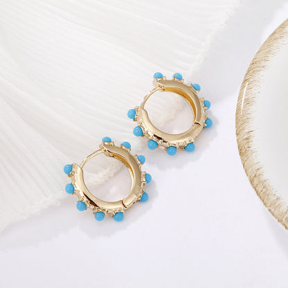 Wholesale Jewelry Hollow Color Round Pearl Earrings Gooddiy