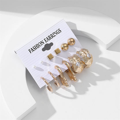 Fashion Geometric Alloy Plating Artificial Pearls Women's Earrings 1 Set