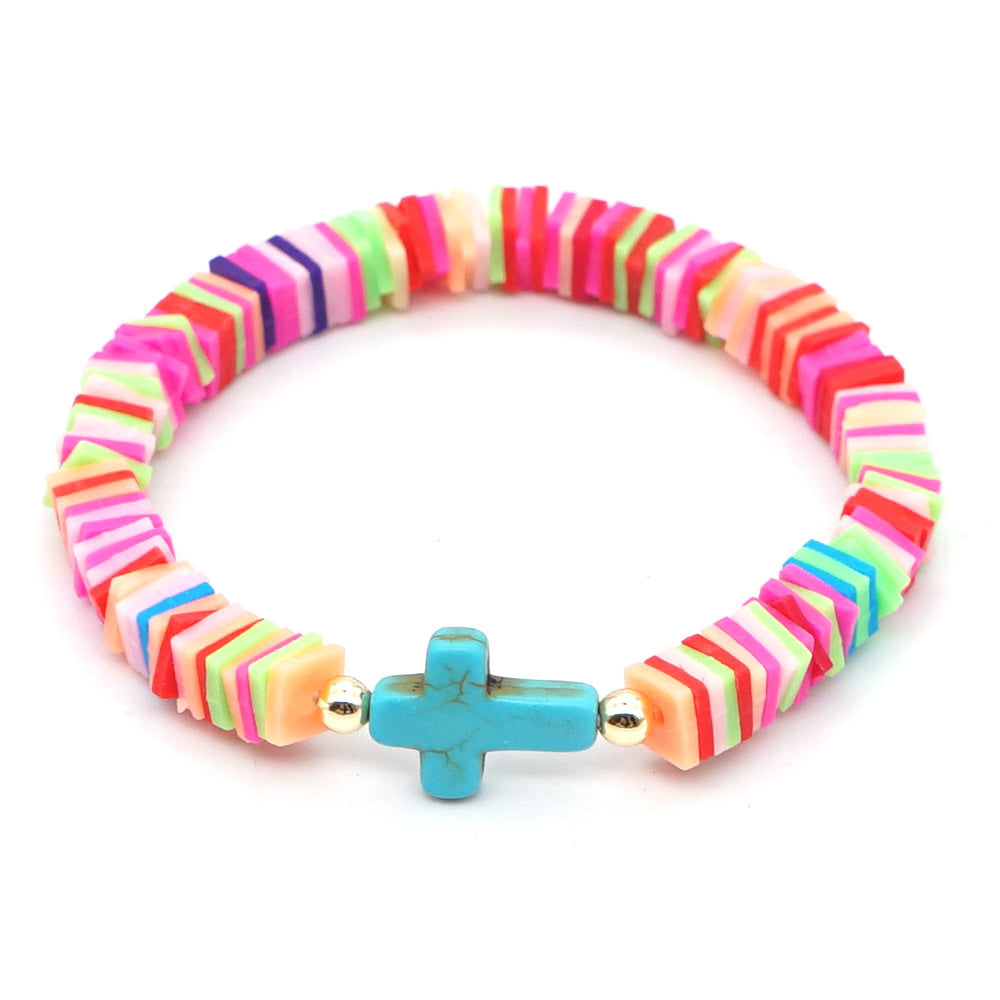 European And American New Color 6mm Soft Ceramic Bohemian Bracelet Female