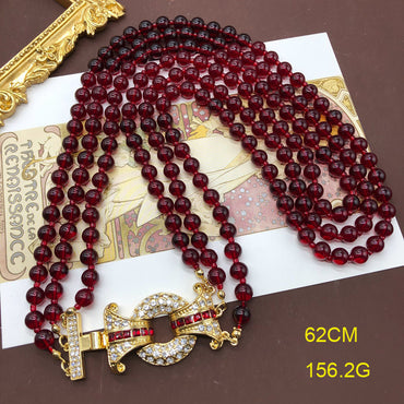 Wholesale Jewelry Classical Retro Lady Geometric Alloy Glass Plating Bracelets Necklace