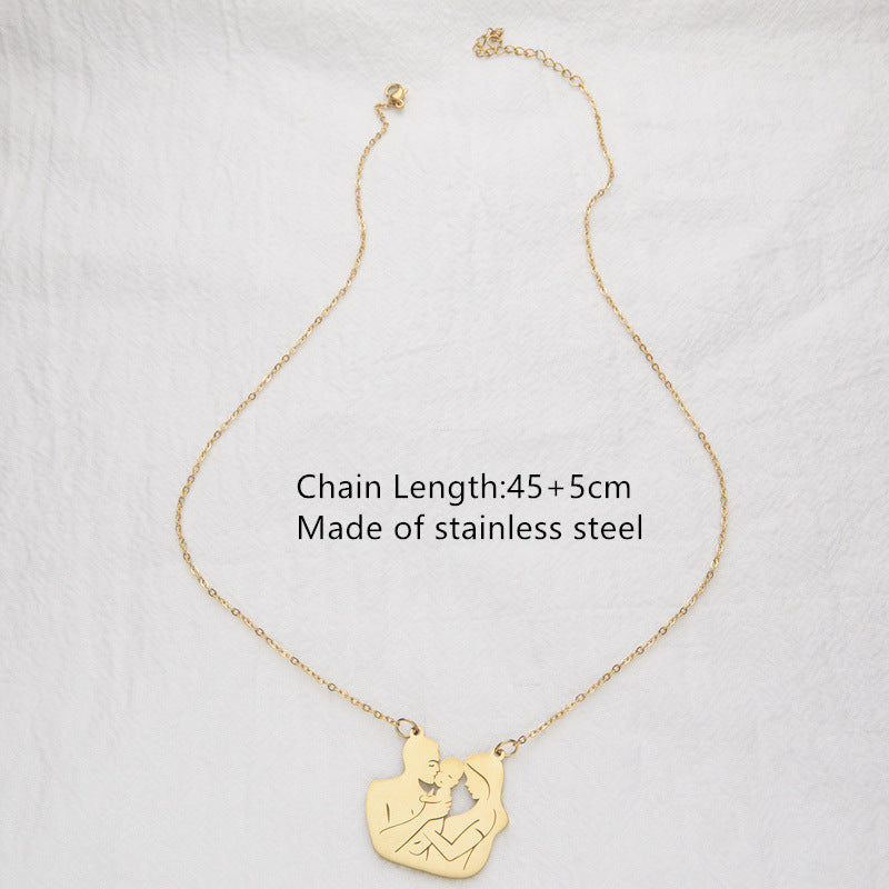 Stainless Steel Titanium Steel Simple Style Human Plating Pendant Necklace