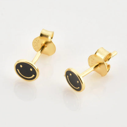 1 Pair Ig Style Simple Style Smiley Face Epoxy Copper Ear Studs