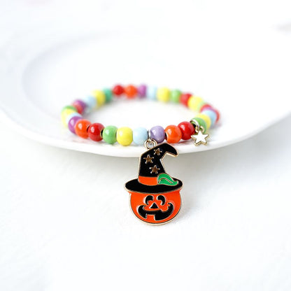 Fashion Pumpkin Bat Alloy Beaded Women's Bracelets 1 Piece