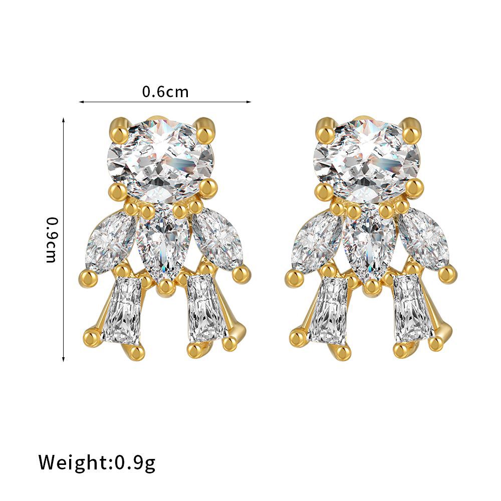 Wholesale Golden Ice Cream Color Zirconium Earrings Gooddiy