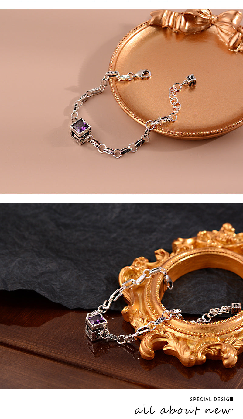 Fashion Square Copper Plating Inlay Zircon Bracelets 1 Piece
