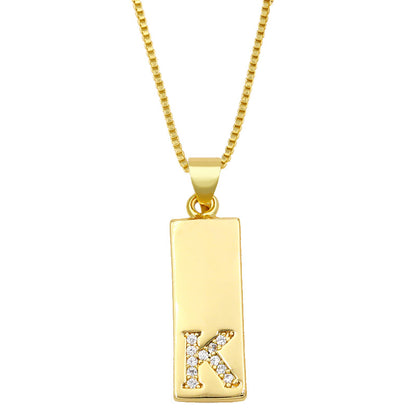 Simple Rectangle 26 Letter Necklace