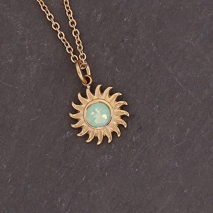 New Sun Flower Cross Pendant Female Fashion Simple Clavicle Chain Retro Necklace