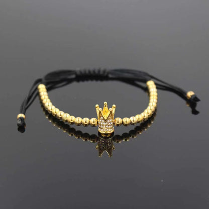 Vintage Style Crown Copper Plating Inlay Rhinestones Bracelets