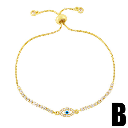 Fashion Heart Copper 18k Gold Plated Artificial Gemstones Bracelets In Bulk