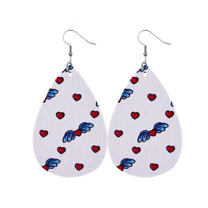 1 Pair Sweet Streetwear Heart Shape Pu Leather Drop Earrings