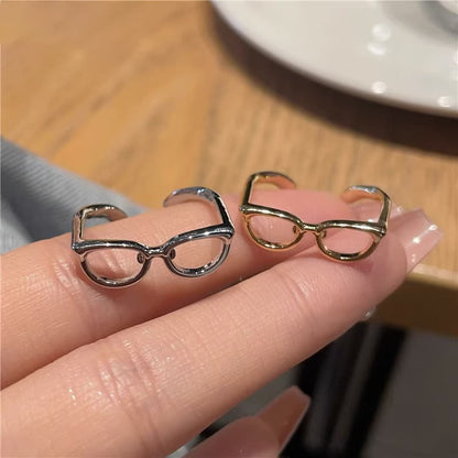 Modern Style Streetwear Glasses Copper Plating Open Rings