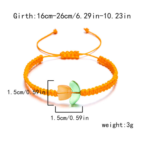 Simple Style Flower Alloy Polyester Braid Women's Bracelets