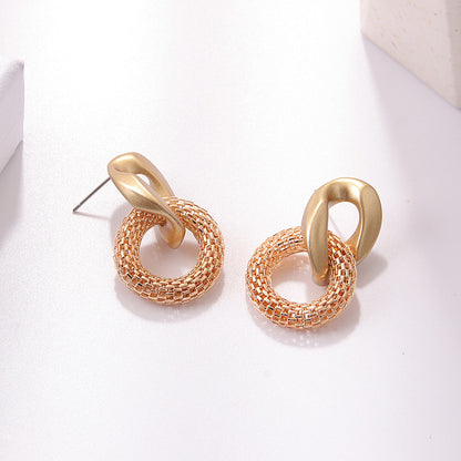 Fashion Acrylic Geometric Round Asymmetric Hollow Earrings