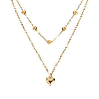 Fashion Heart Shape Alloy Plating Women's Layered Necklaces