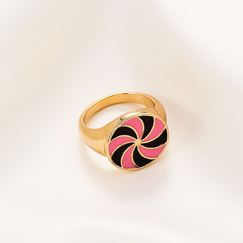 Wholesale Jewelry Geometric Color Windmillring Ring Gooddiy