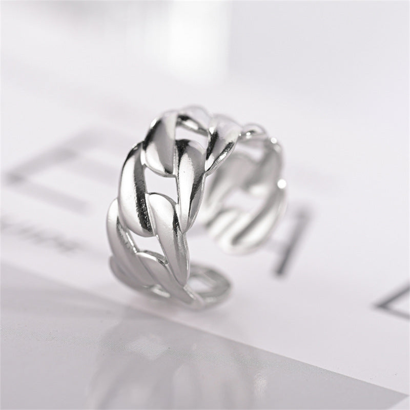 Fashion Plant Heart Shape Snake Titanium Steel Open Ring