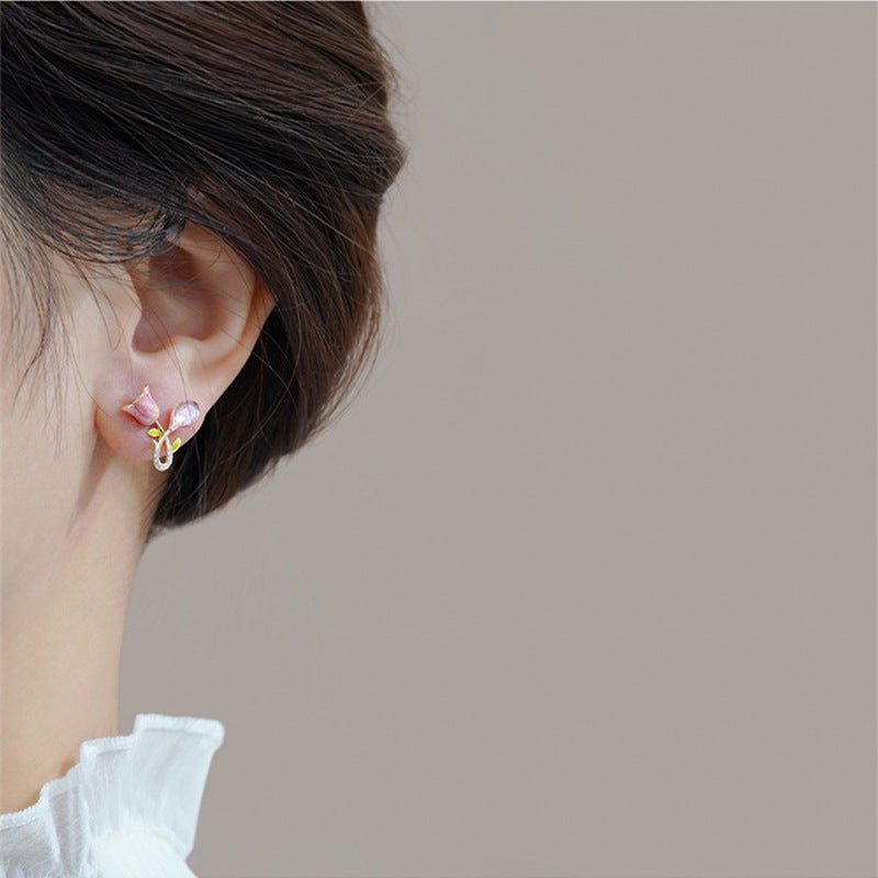 1 Pair Simple Style Classic Style Flower Inlay Alloy Zircon Ear Studs