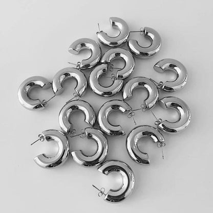 1 Pair Simple Style Geometric Plating Titanium Steel Ear Studs