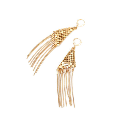 1 Pair Elegant Retro Tassel Plating Copper Aluminum Drop Earrings