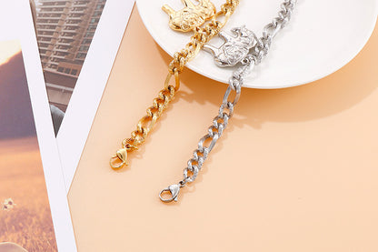 Stainless Steel Chain Elephant Tag Fashion Bracelet Wholesale Jewelry Gooddiy