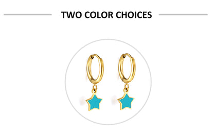 1 Pair Simple Style Star Plating Stainless Steel Gold Plated Earrings