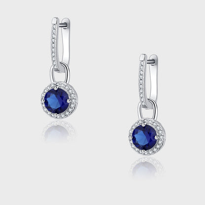 Simple Style Round Sterling Silver Plating Inlay Zircon Drop Earrings 1 Pair