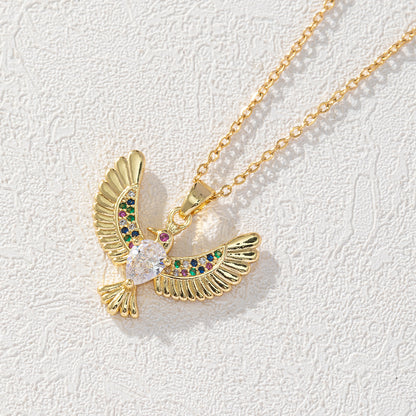 Commute Bird Copper Zircon Pendant Necklace In Bulk