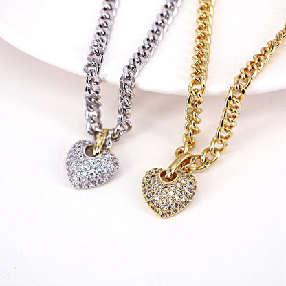 Fashion Heart Copper Pendant Necklace In Bulk