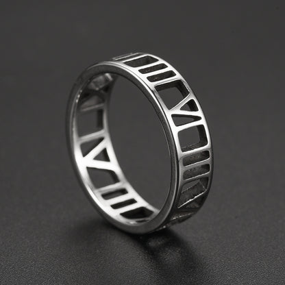 New Simple Stainless Steel Roman Cut Ring Wholesale Gooddiy