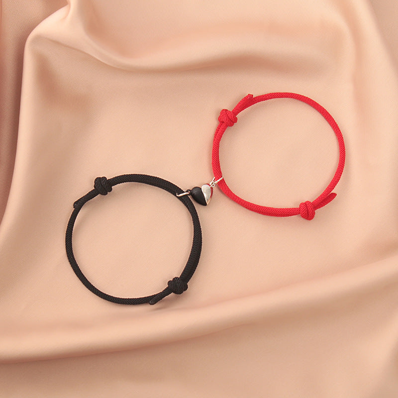 Simple Style Heart Alloy Plating No Inlaid Couple Bracelets