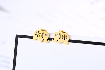 Fashion Stainless Steel Elephant Stud Earrings Wholesale Gooddiy