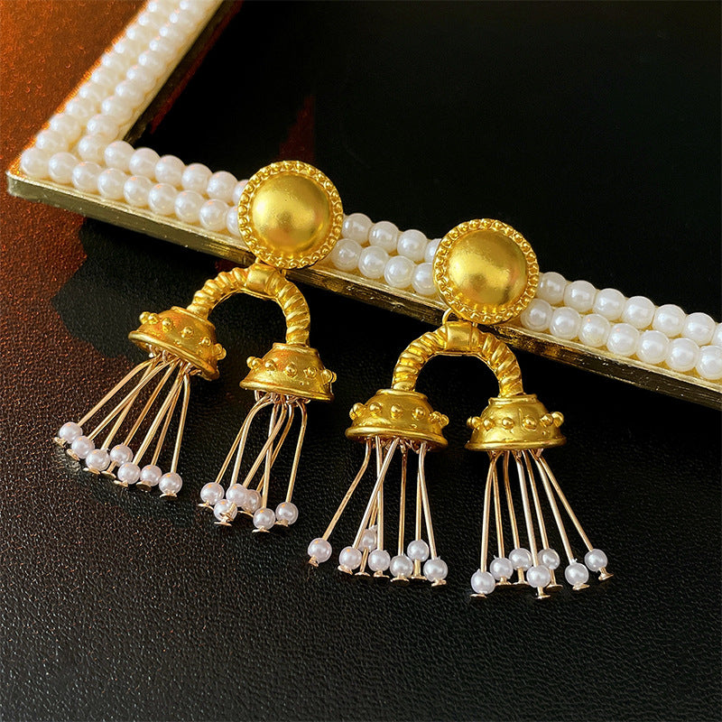 1 Pair Retro Solid Color Plating Copper Drop Earrings