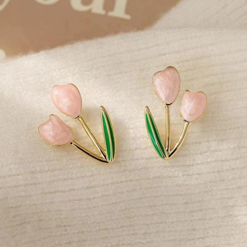 1 Pair Simple Style Flower Plating Alloy Gold Plated Ear Studs