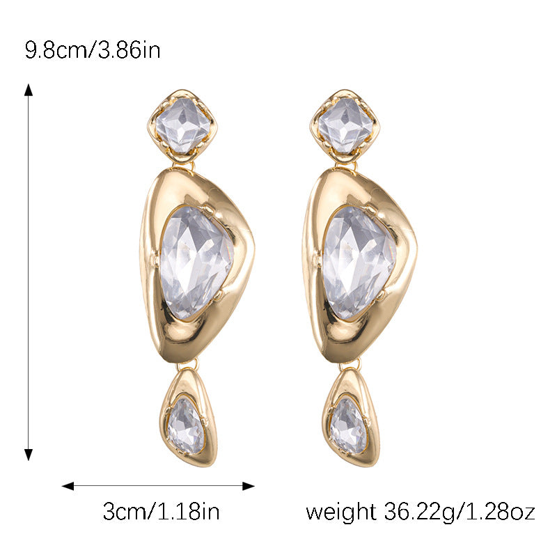 Simple Style Classic Style Solid Color Alloy Inlay Zircon Women's Earrings Necklace