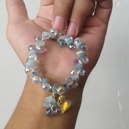 Sweet Heart Shape Artificial Crystal Alloy Wholesale Bracelets