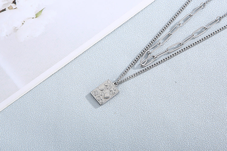 New Necklace Double-layer Chain 18k Stainless Steel Sweater Chain Wholesale