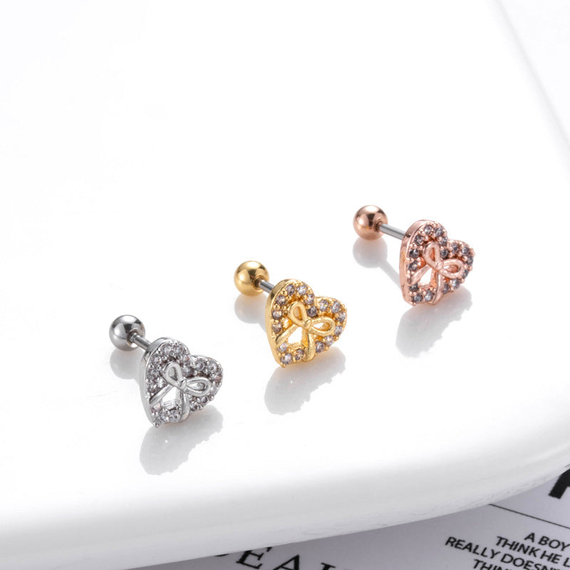 1 Piece Casual Flower Metal Plating Inlay Zircon Ear Studs