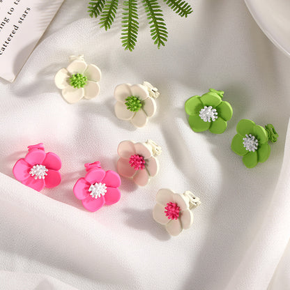 1 Pair Sweet Flower Stoving Varnish Alloy Ear Cuffs