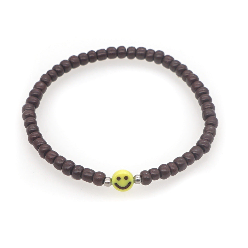 Simple Style Yellow Smiley Face Beaded Rice Bead Bracelet Wholesale Jewelry Gooddiy