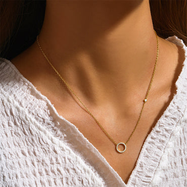 Simple Style Circle Sterling Silver Plating Pendant Necklace