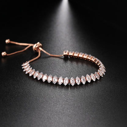 Simple Style Eye Copper Inlay Zircon Bracelets 1 Piece