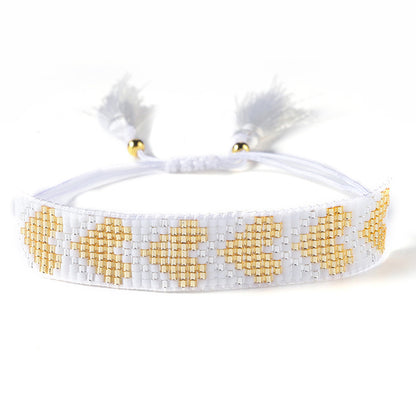 Bohemian Heart Shape Glass Beaded Women's Bracelets 1 Piece