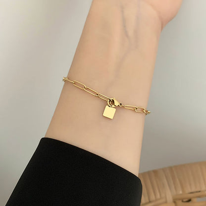 Simple Style Geometric Titanium Steel Plating 18k Gold Plated Bracelets