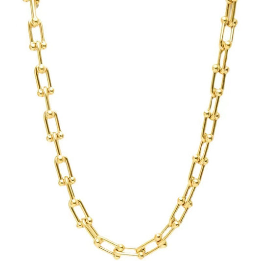 Wholesale Casual Streetwear U Shape Titanium Steel Plating Bracelets Necklace