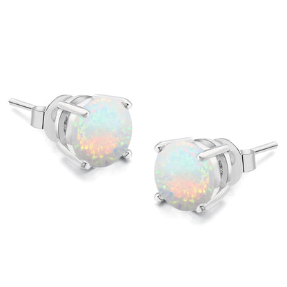 Simple Style Geometric Copper Inlay Zircon Ear Studs 1 Pair