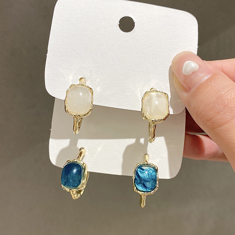 Lady Geometric Alloy Plating Inlay Artificial Gemstones Women's Earrings