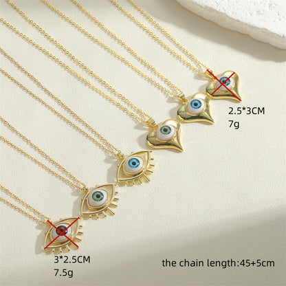 European and American hot selling oil drops, love devil's eye pendant, neck chain, clavicle chain,  fashion versatile necklace necklace