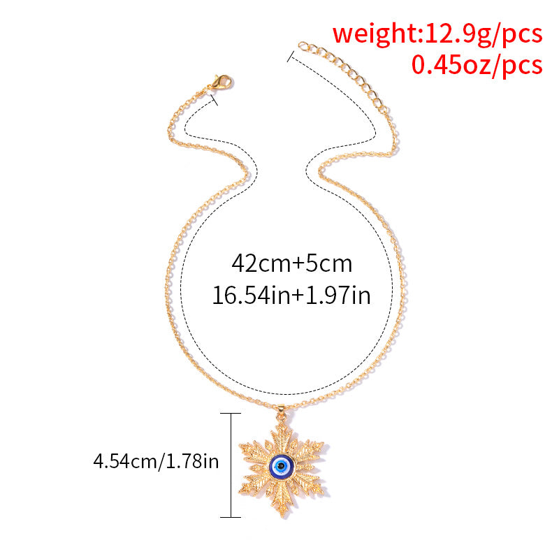 Fashion Simple Devil Eye Pendant Necklace Alloy Necklace